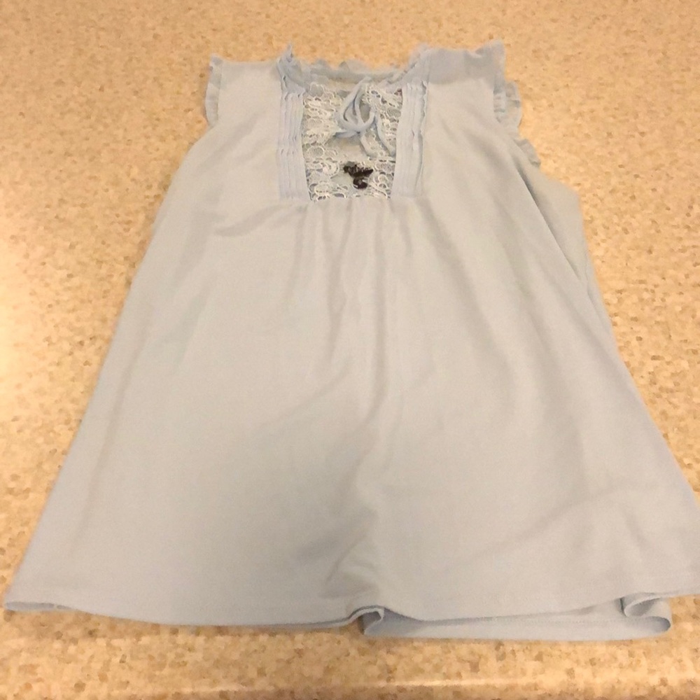 Light blue dressy Express tank with lace